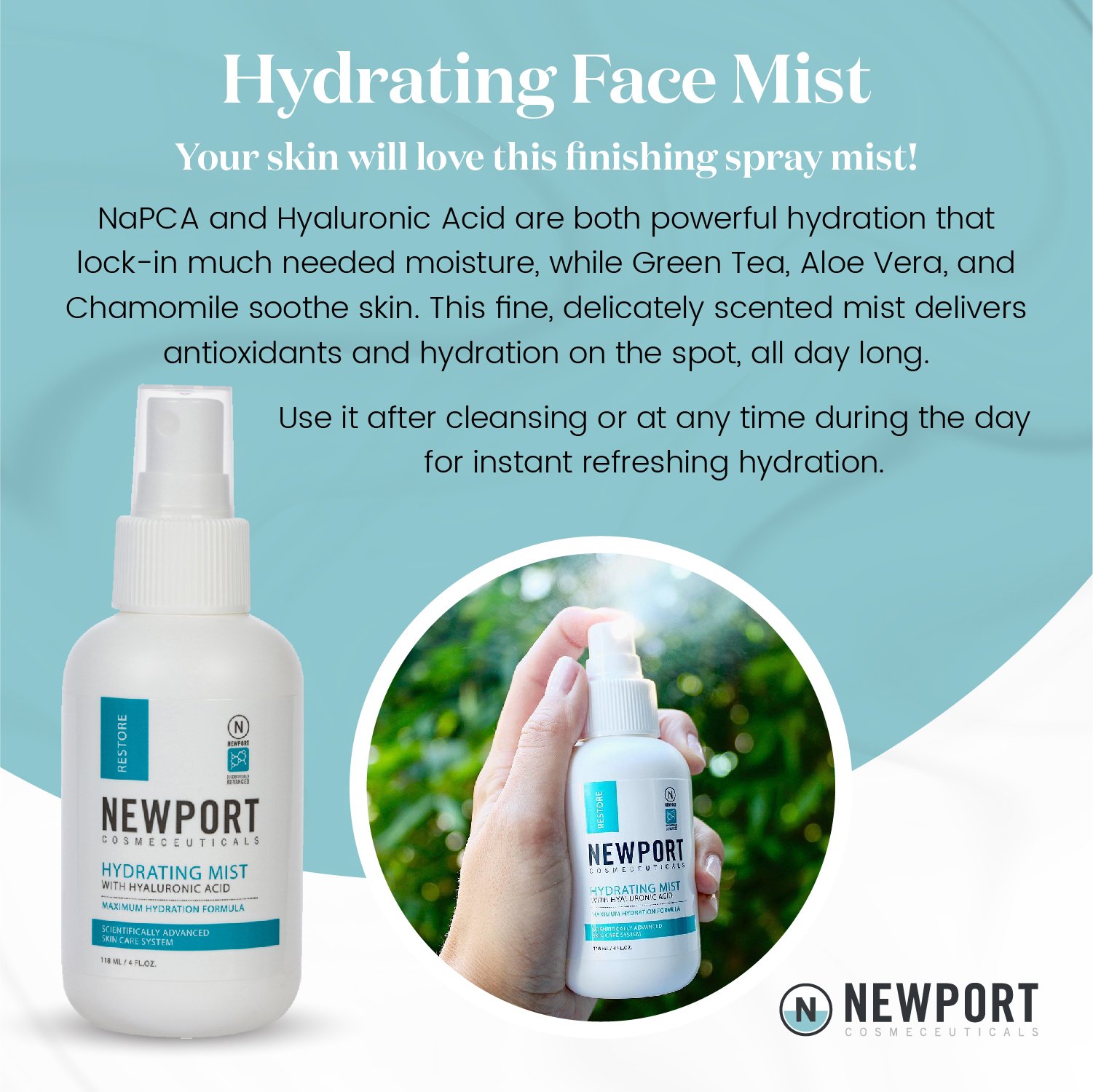 Newport Cosmeceutical's Hydrating Face Mist - Image 4